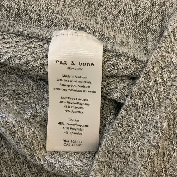 rag & bone Rosalind Short Sleeve Knit T-Shirt Dress Heather Gray Women's XS - Picture 5 of 5